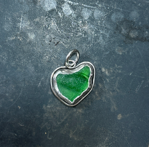 Heartshaped Seaglass Pendants