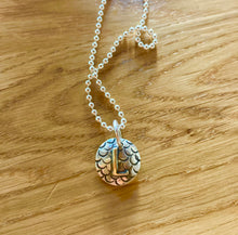 Scale Letter Pendant with 14k gold letter