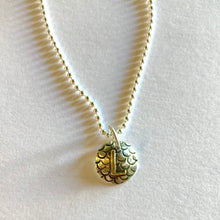 Scale Letter Pendant with 14k gold letter