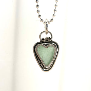 Heartshaped Seaglass Pendants