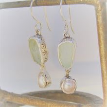 Sea Foam Blue Sea Glass and pearls