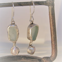 Sea Foam Blue Sea Glass and pearls
