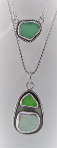 Double Sea Glass Pendant