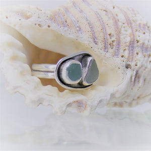 Double Sea glass Ring
