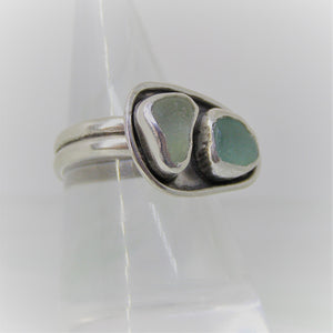 Double Sea glass Ring