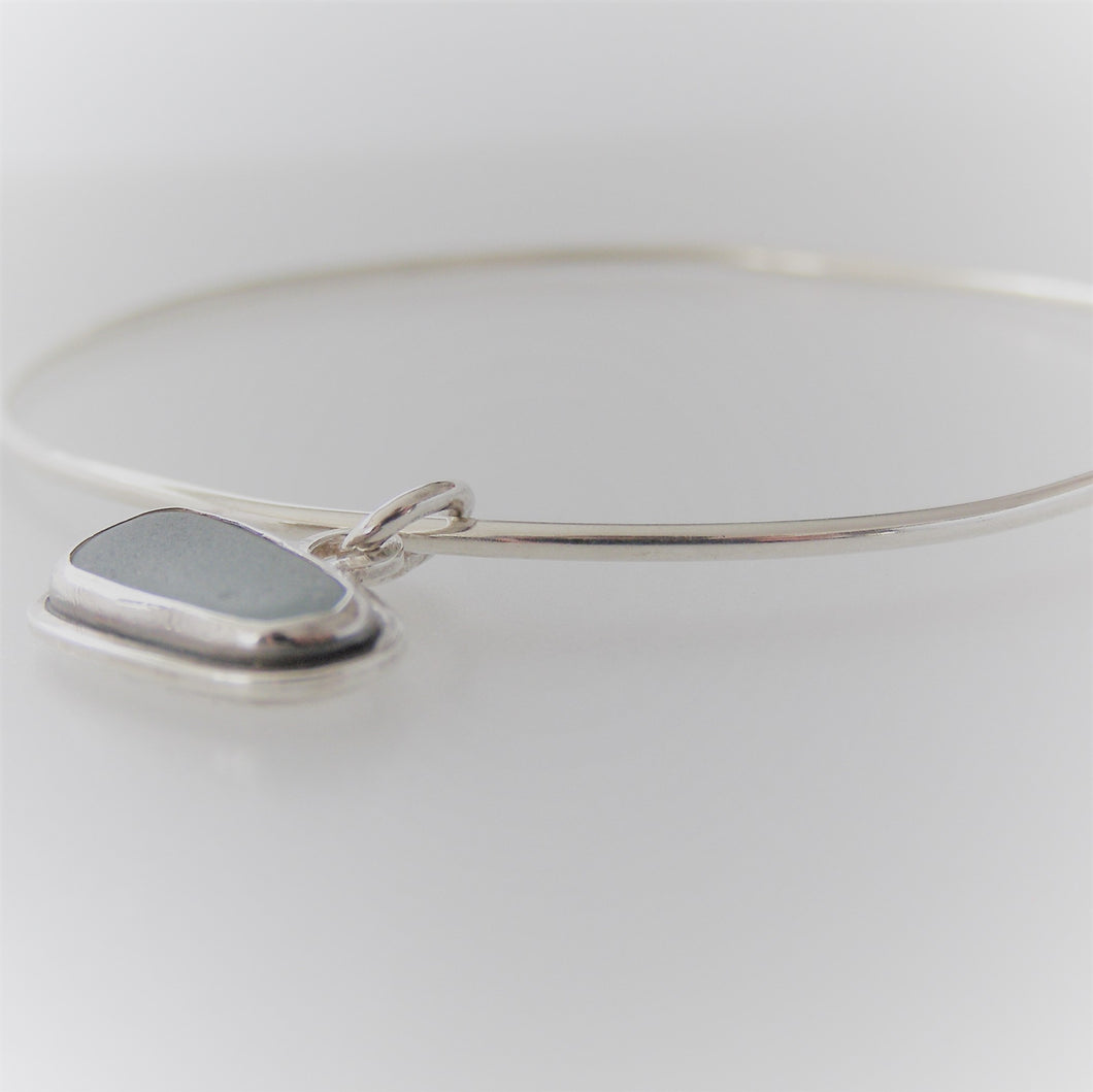 Sea glass on bangle