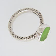Green Apple Sea Glass Solitaire