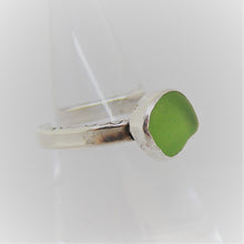 Green Apple Sea Glass Solitaire