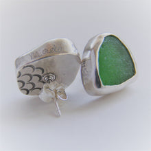 Sea Glass Studs- emerald version 2.0