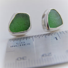 Sea Glass Studs- emerald version 2.0