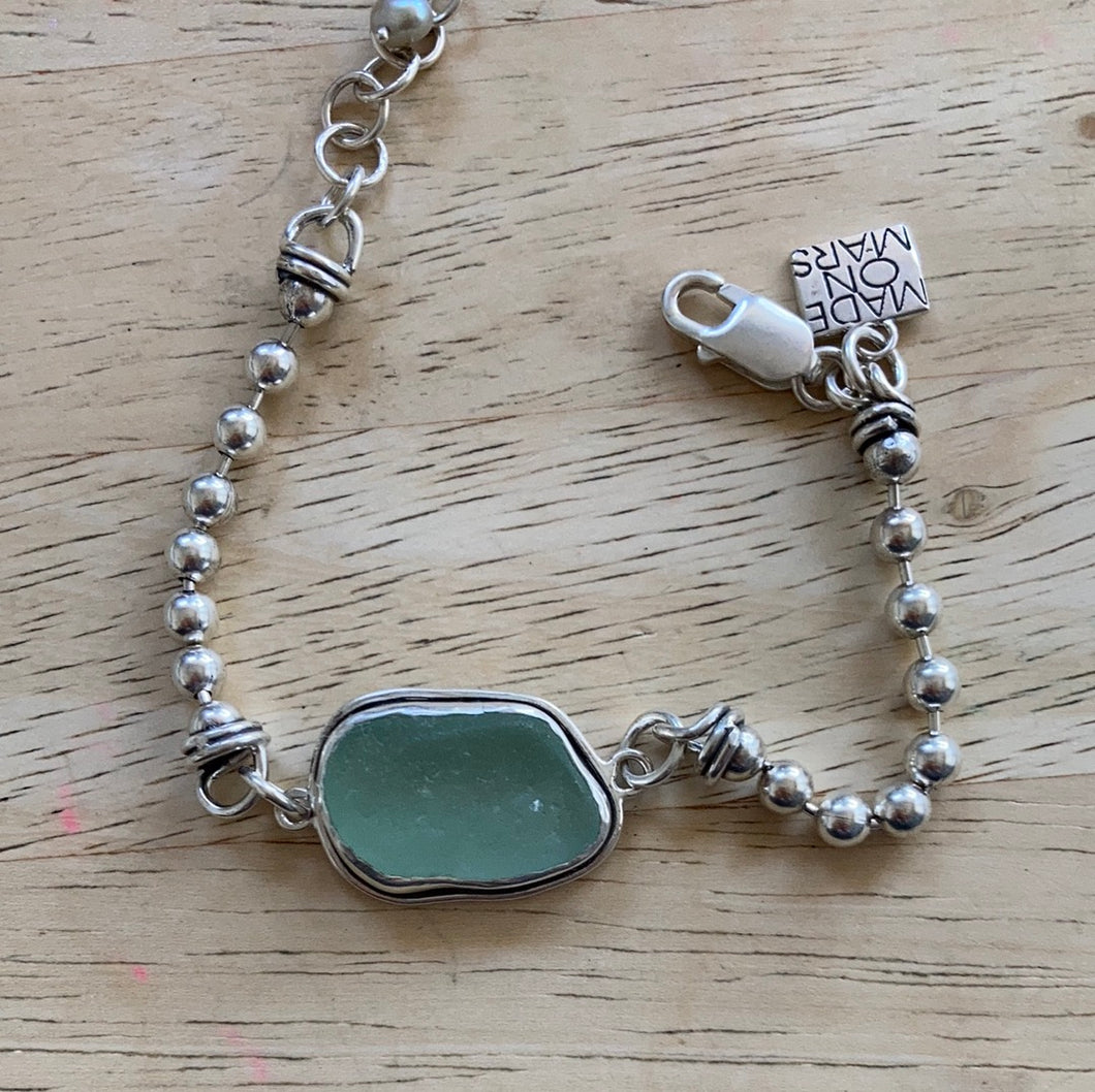 Seafoam Ball Chain Bracelet - star