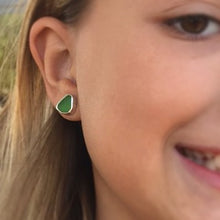 Sea Glass Studs- emerald