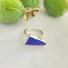Up and away Sea glass ring-cobalt