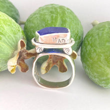 Up and away Sea glass ring-cobalt
